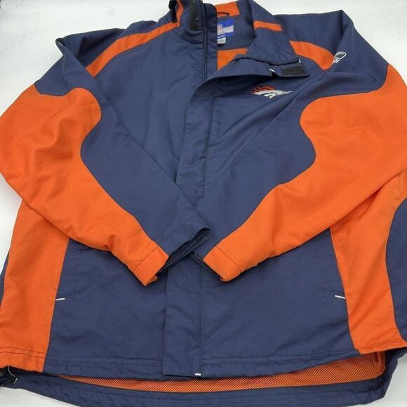 Denver Broncos Reebok NFL On-Field Apparel Full Zip Vented Jacket Medium - Picture 1 of 8